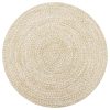 Handmade Rug Jute White and Natural – 90 cm