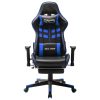 Gaming Chair and Artificial Leather – Black and Blue, With Footrest