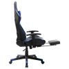 Gaming Chair and Artificial Leather – Black and Blue, With Footrest