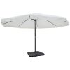 Aluminium Umbrella with Portable Base – White