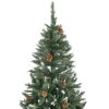 Artificial Christmas Tree with Pine Cones – 180×104 cm, Green and White