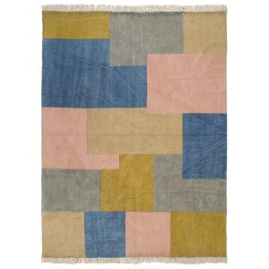 Handwoven Kilim Rug Cotton 120×180 cm Printed Multicolour