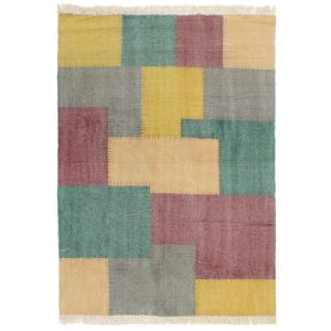 Handwoven Kilim Rug Cotton 120×180 cm Printed Multicolour