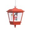 Christmas Hanging Lamp with LED Light and Santa Red 27x27x45 cm