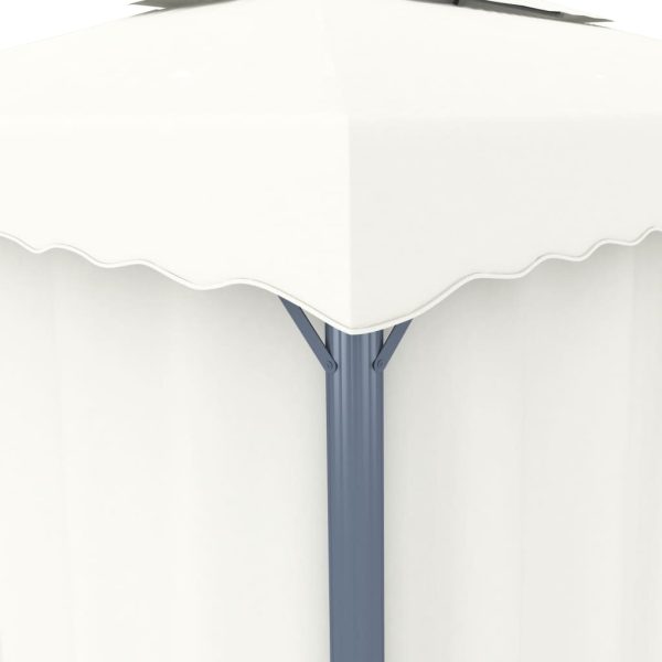 Gazebo with Curtain Aluminium – 4×3 m, White