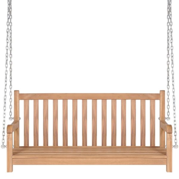 Swing Bench with Cushion 120 cm Solid Teak Wood – Anthracite