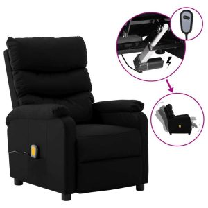 Electric Massage Reclining Chair Faux Leather – Black