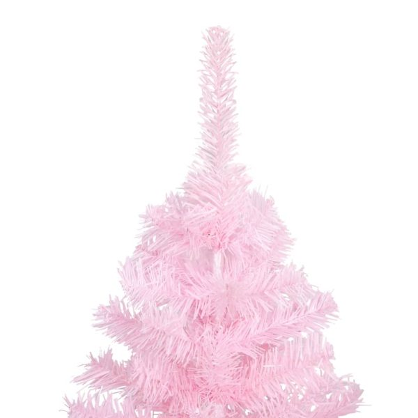 Artificial Christmas Tree with LEDs&Stand PVC – 210×120 cm, Pink