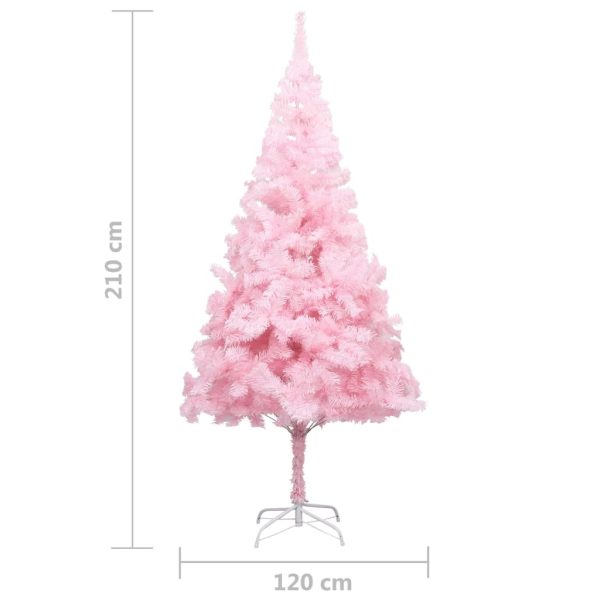 Artificial Christmas Tree with LEDs&Stand PVC – 210×120 cm, Pink