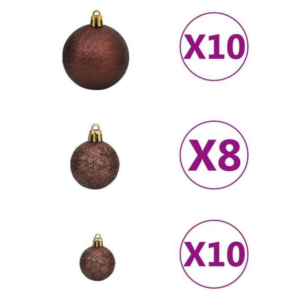 Artificial Christmas Tree with LEDs&Ball Set White – 210×105 cm, Gold