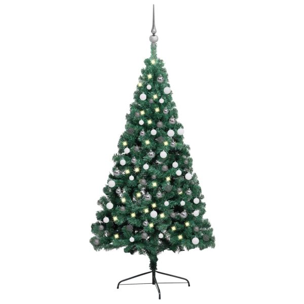 Artificial Half Christmas Tree with LEDs&Ball Set