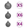 Frosted Christmas Tree with LEDs&Ball Set&Pinecones – 180×90 cm, White