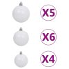 Frosted Christmas Tree with LEDs&Ball Set&Pinecones – 180×90 cm, White