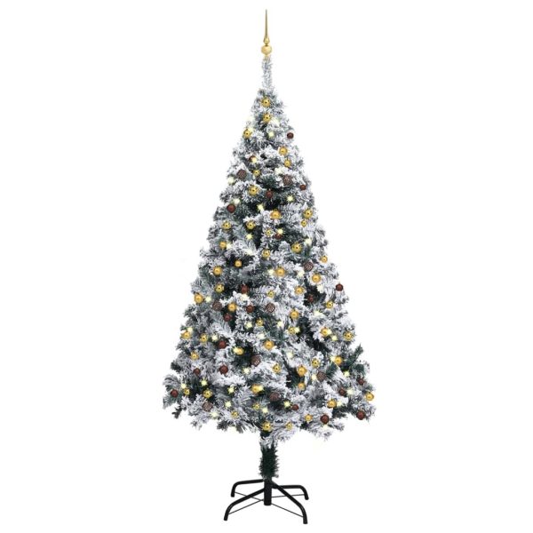 Artificial Christmas Tree with LEDs&Ball Set Green