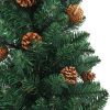 Slim Christmas Tree with LEDs&Ball Set – 150×66 cm, Green and Grey
