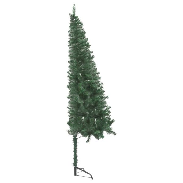 Corner Artificial Christmas Tree with LEDs PVC – 120×45 cm, Green