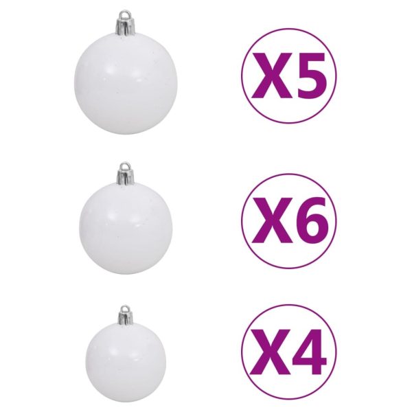 Corner Artificial Christmas Tree LEDs&Ball Set PVC – 150×55 cm, Green and Grey