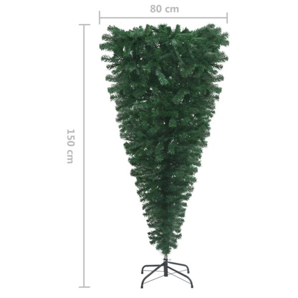 Upside-down Artificial Christmas Tree with LEDs Green – 150×80 cm