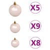 Slim Christmas Tree with LEDs&Ball Set – 120×38 cm, White and Rose