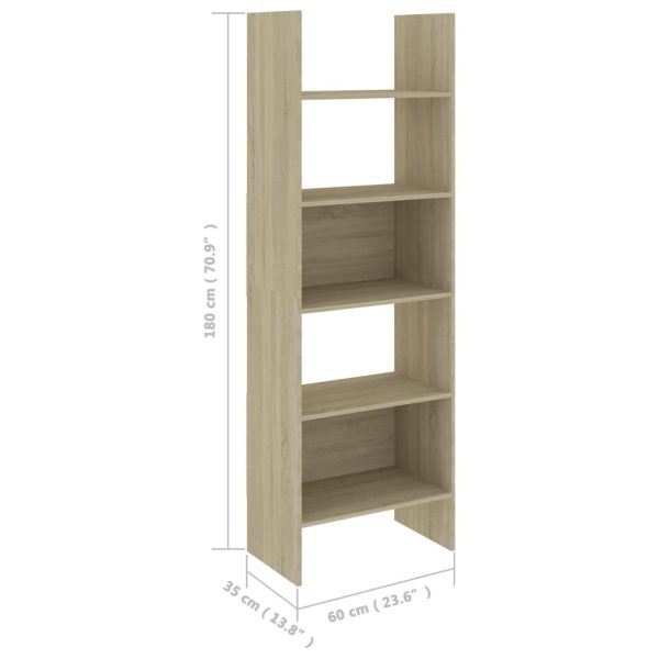 4 Piece Book Cabinet Set Engineered Wood – Sonoma oak