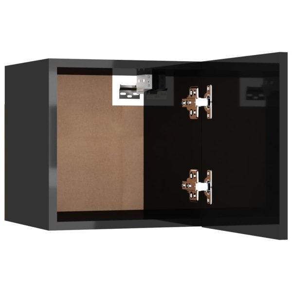 Racine Bedside Cabinet 30.5x30x30 cm Engineered Wood – High Gloss Black, 1