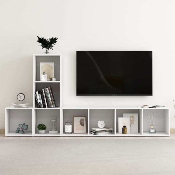 Escanaba 3 Piece TV Cabinet Set Engineered Wood – White