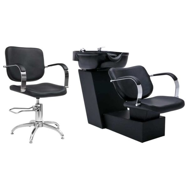 Shampoo Backwash Unit with Salon Chair Faux Leather