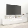 Apache TV Cabinet with LED Lights 200x35x40 cm – White