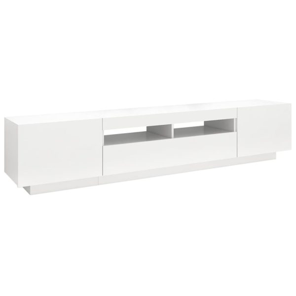 Apache TV Cabinet with LED Lights 200x35x40 cm – White