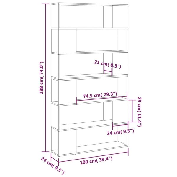 Bago Book Cabinet Room Divider 100x24x188 cm – White