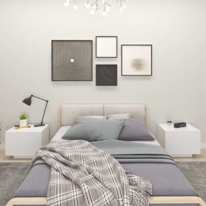 Viera Bedside Cabinet 100x35x40 cm Engineered Wood – White
