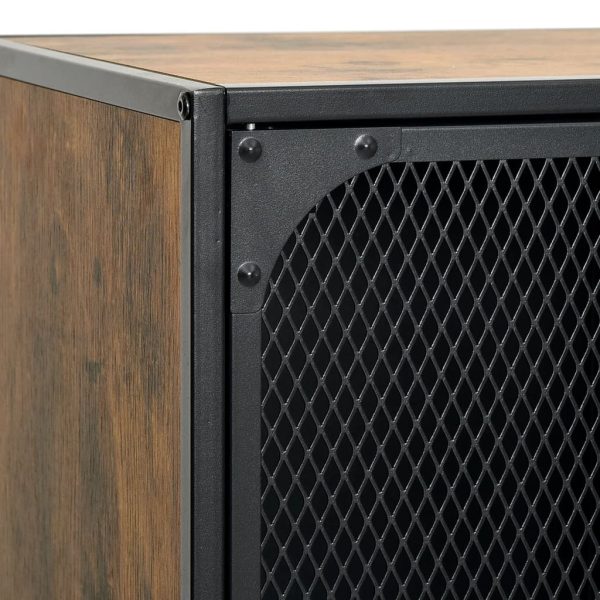Storage Cabinet Rustic 72x36x82 cm Metal and MDF – Rustic Brown, 2