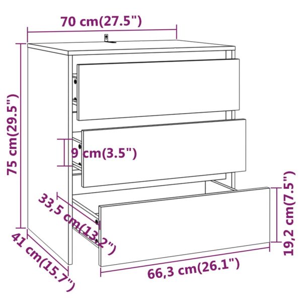 2 Piece Sideboard Engineered Wood – Sonoma oak