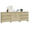 3 Piece Sideboard Engineered Wood – Sonoma oak