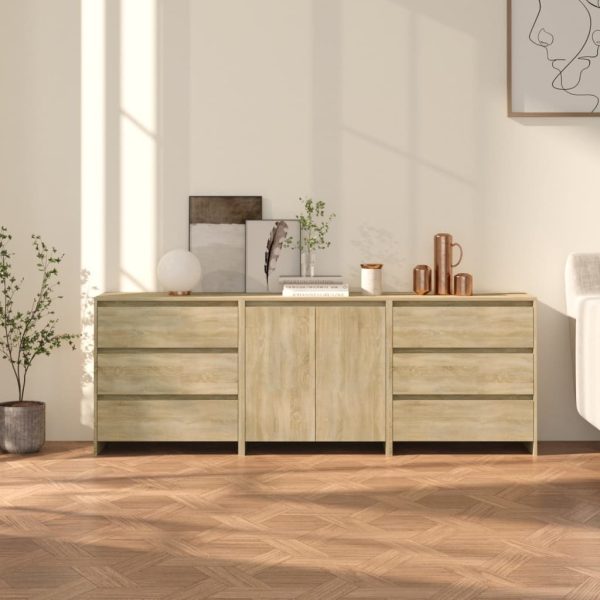 3 Piece Sideboard Engineered Wood