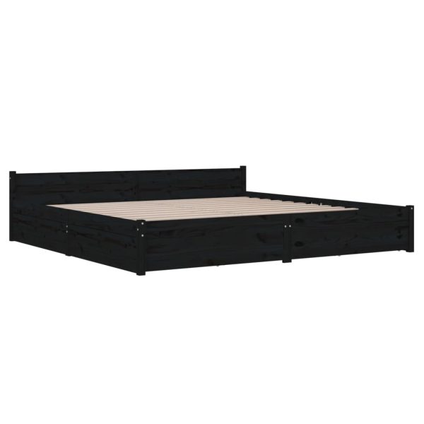 Allison Bed Frame with Drawers – KING, Black