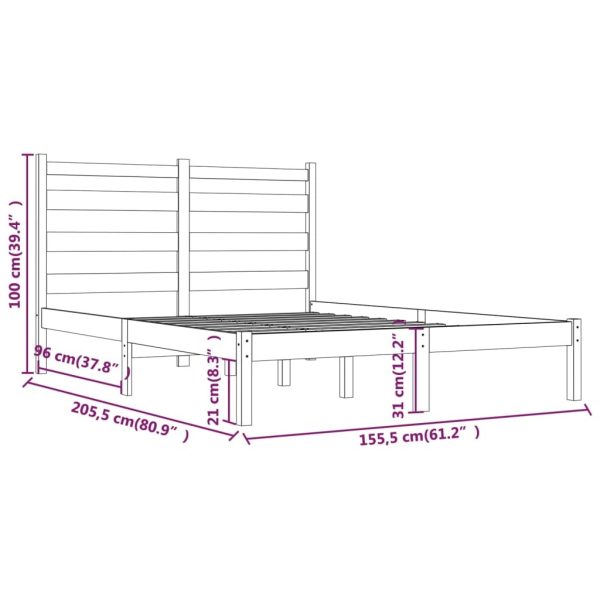 Acres Bed Frame Solid Wood Pine – QUEEN, Brown