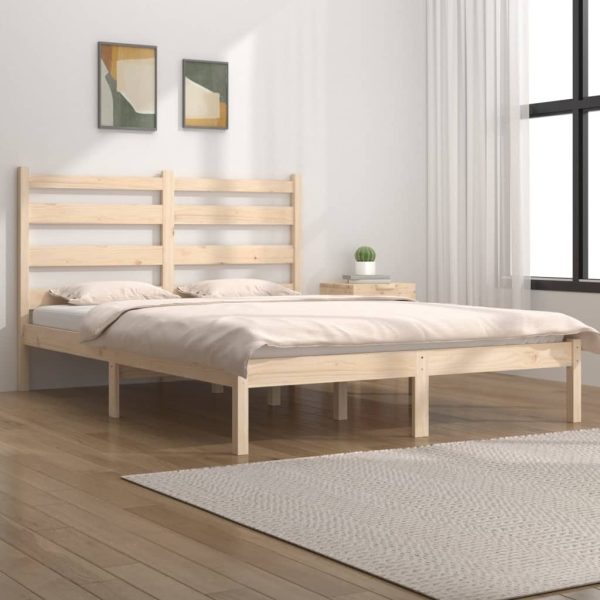 Acres Bed Frame Solid Wood Pine – QUEEN, Brown