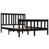 Bay Bed Frame Solid Wood Pine – DOUBLE, Black