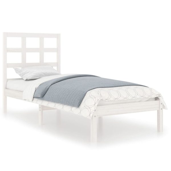 Air Bed Frame Solid Wood – SINGLE, White