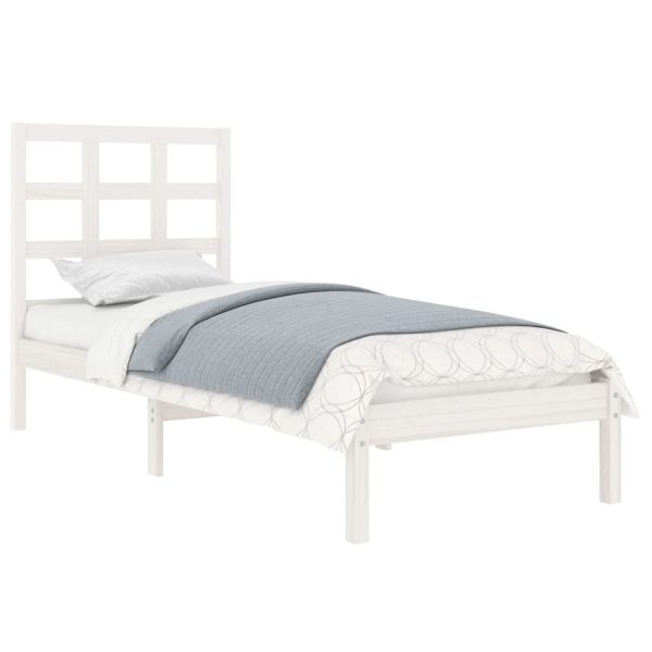 Air Bed Frame Solid Wood – SINGLE, White