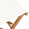 Folding Chairs 2 pcs Solid Teak Wood and Fabric – Cream White