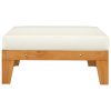 Sectional Footrest with Cushion Solid Acacia Wood – Cream