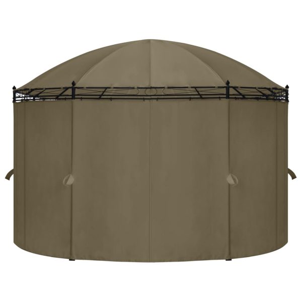 Gazebo with Curtains 520x349x255 cm – Taupe