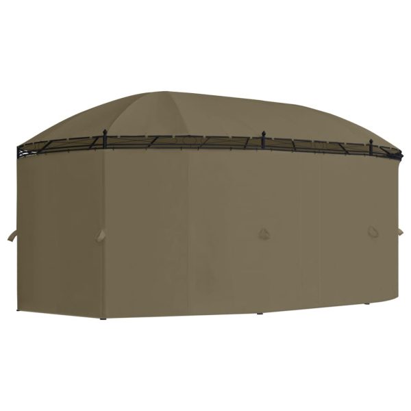 Gazebo with Curtains 520x349x255 cm – Taupe