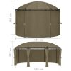 Gazebo with Curtains 520x349x255 cm – Taupe