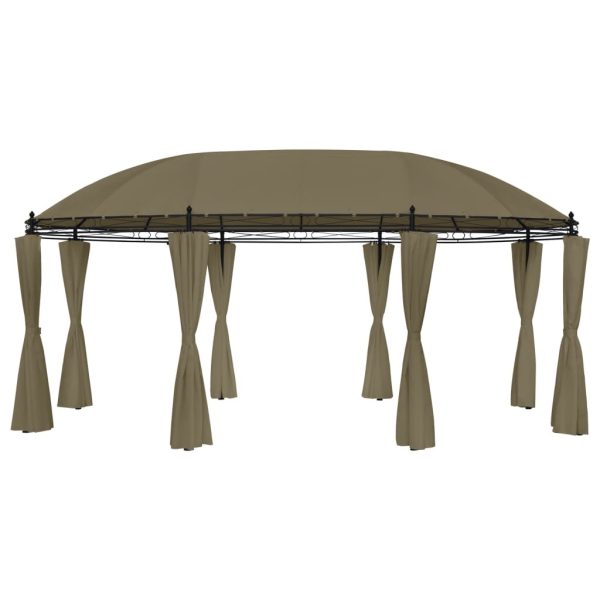 Gazebo with Curtains 520x349x255 cm