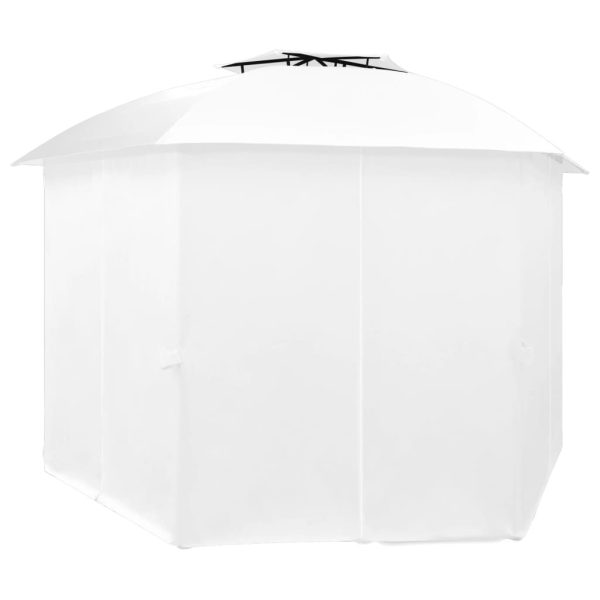 Garden Marquee Pavilion Tent with Curtains Hexagonal 360×265 cm – White