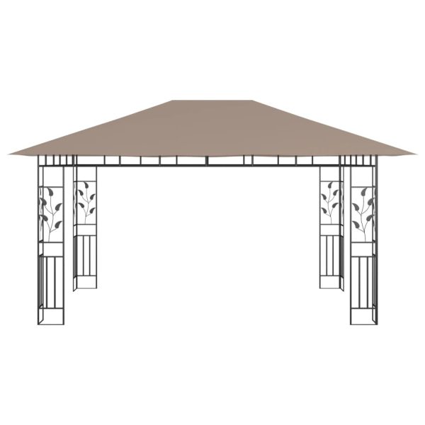 Gazebo with Mosquito Net 180 g/m – 4x3x2.73 m, Taupe