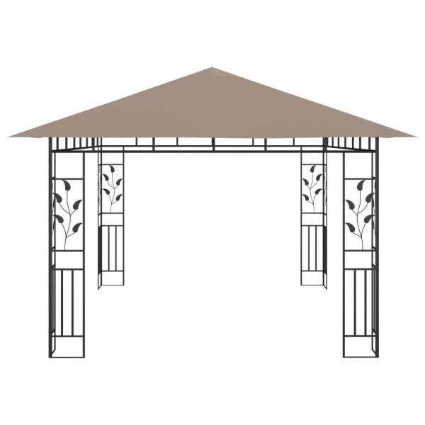 Gazebo with Mosquito Net 180 g/m – 4x3x2.73 m, Taupe